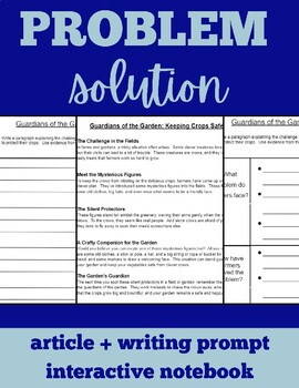 Preview of Problem and Solution Text Structure - Nonfiction Article with Writing Prompt