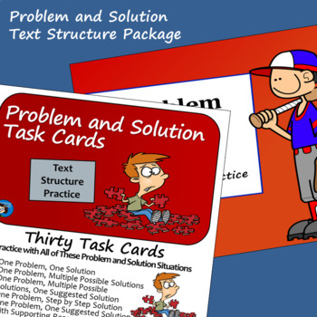Preview of Problem and Solution Text Structure - Task Cards and Slide Presentation Bundle