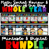 Problem of the Day AND Math Spiral Review BUNDLE | Whole Y
