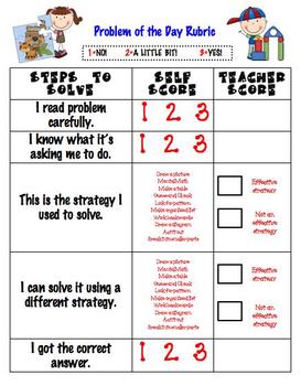 Problem of the Day Rubric by No Monkey Business | TPT