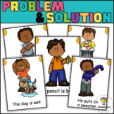 Problem solution task cards and worksheets