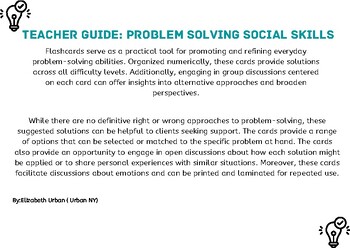 Preview of Problem solving: Social skills, Social emotional discussion cards , Special Edu.