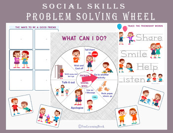 Preview of Problem solving wheel, social skills, friendship