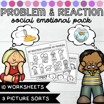 Preview of Problem vs Reaction Size Social Emotional Pack