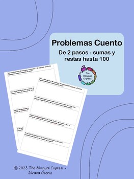 Preview of Problemas Cuento de 2 pasos - 2 Step word problems in Spanish