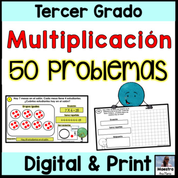 Preview of Problemas de multiplicación - Word Problems in Spanish - Google Classroom