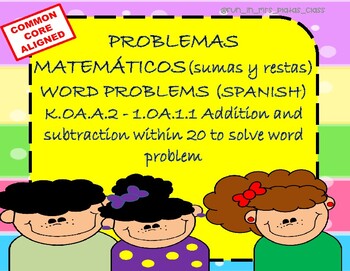 Preview of Problemas matemáticos diarios (sumas y restas): Word problems(Spanish) ESOL