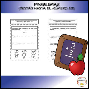 Preview of Problemas (restas hasta el número 20) - Word problems (subtraction up to 20)