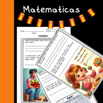 Preview of Problema Diario de Matemáticas con Imágenes para - Un Paquete para un Mes