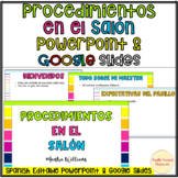 Procedimientos del Salón PowerPoint Google Slides Spanish 