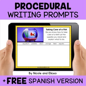 Preview of Digital Procedural How-To Writing Prompts for Google Classroom