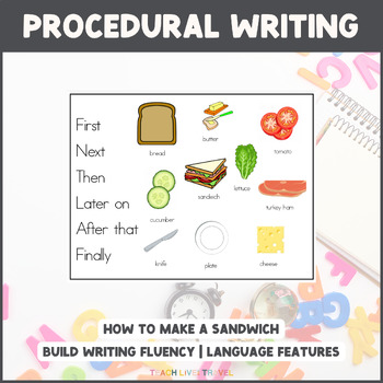 Preview of Procedural Instructional Writing | Word Mat | Sandwich Making