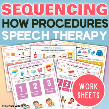 Preview of How Questions Sequencing Activities Worksheets for Speech Therapy