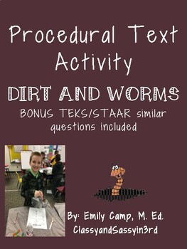 Preview of Procedural Text Activity - Dirt and Worms Recipe