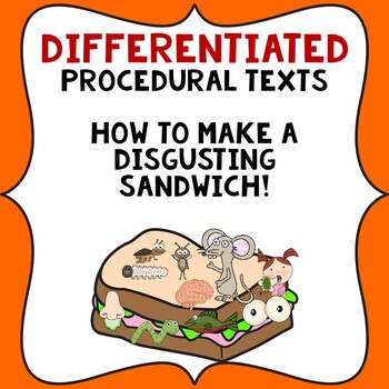 Preview of Procedural Text Writing Templates: How to make a DISGUSTING Sandwich.