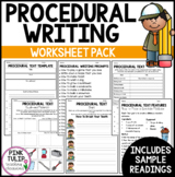 Procedural Text Writing Worksheet Pack - No Prep Lesson Ideas