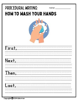 Preview of Procedural Writing - How To Wash Your Hands