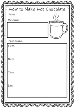 Procedural Writing: How to Make Hot Chocolate (Four options available!)