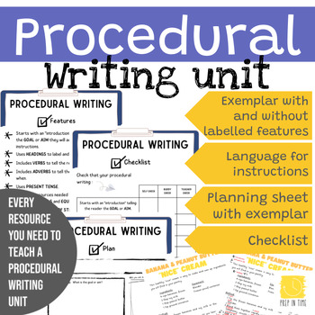 Preview of Procedural Writing (Instructions) Unit