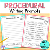 Procedural Writing Prompts - How To Writing Center - Print