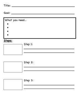 Procedural Writing Template 3 5 Steps By Reading With Miss Robinson