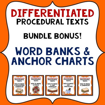 Preview of Procedural Writing Templates Bundle: 5 How To packets with anchor charts & word