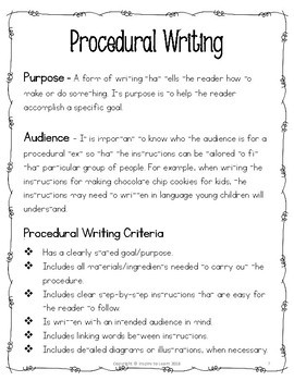 Procedural Writing Unit-Graphic organizers, lesson plans, rubrics and ...