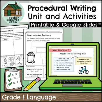 Preview of Grade 1 Procedural Writing Unit (Printable + Google Slides™)