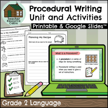 Preview of Grade 2 Procedural Writing Unit (Printable + Google Slides™)