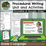 Grade 5 Procedural Writing Unit (Printable + Google Slides™)