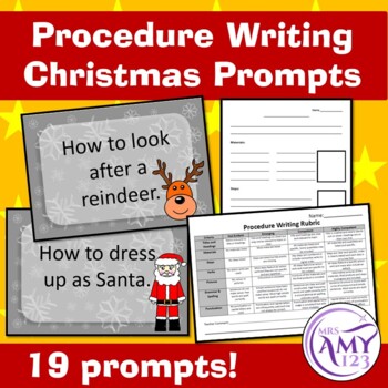 Preview of Procedure Writing Christmas Prompts