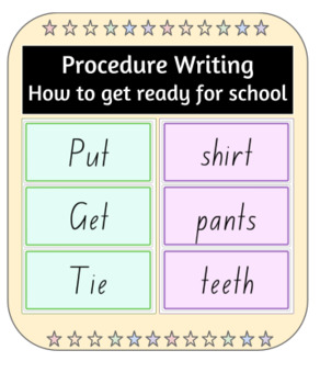 Preview of Procedure Writing - How to get ready for school flashcards