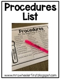 Procedures List
