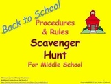 Procedures & Rules Scavenger Hunt for Middle School
