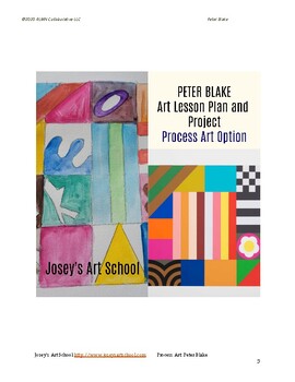 Preview of Peter Blake Process Art Lesson Grade Pre K-6 Painting Lesson Common Core