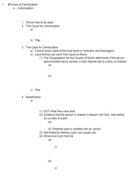 Preview of Process of Canonization Scaffolded Notes