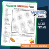 Processed & Unprocessed Food Word Search Puzzle Vocabulary