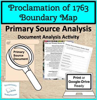 Preview of Proclamation of 1763 Boundary Map Primary Source Document Analysis Activity