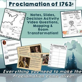 Preview of Proclamation of 1763-simulation decisions & notes!