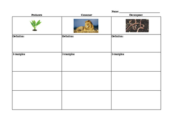 Preview of Producer Composer Decomposer Worksheet