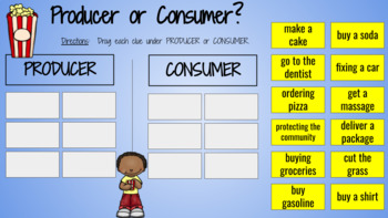 Preview of Producer or Consumer? Drag and Drop Sorting Activity - Google Slides