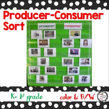 Preview of Producers and Consumers Sorting Cards Activity Kindergarten - First Grade