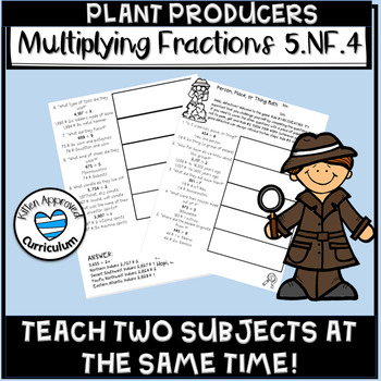 Preview of 5.NF.4 Multiplying Fractions Plant Producers and Consumers Activity