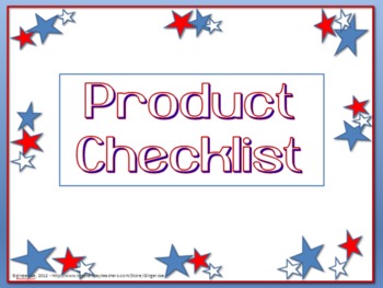 Preview of Product Checklist