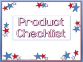 Product Checklist