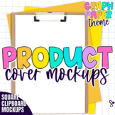 Product Cover Mockup | Clipboard Graph Paper Flatlay