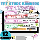 TPT Store Banners for TPT Sellers Seasonal Monthly