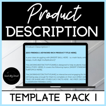 Preview of Product Description Template for TPT Sellers