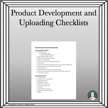 Preview of Product Development and Uploading Checklists