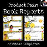 Product Pair: Book Reports (Editable)- Online Learning, Go